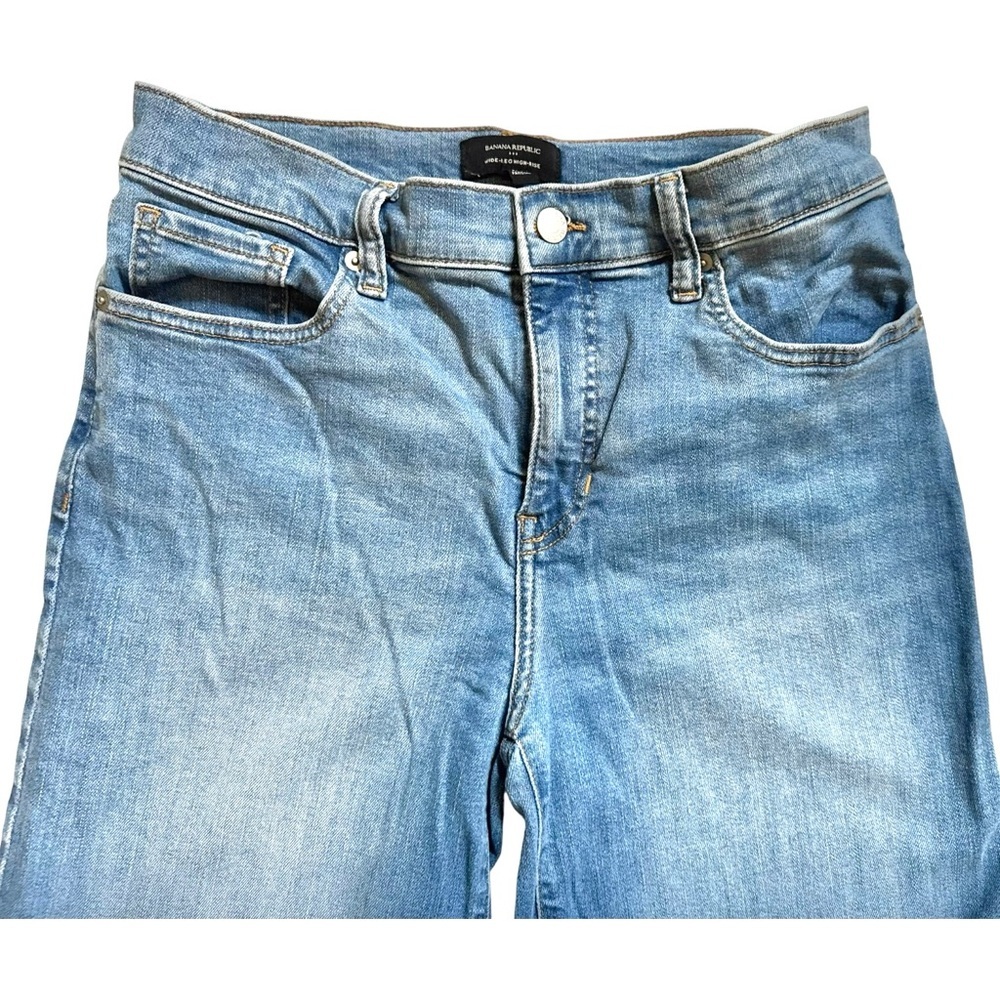 Banana Republic Factory Wide Leg Jean High Rise Blue Medium Wash, denim, - Picture 5 of 14
